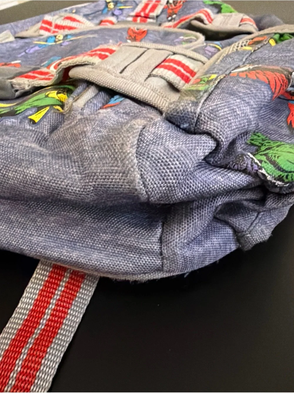 Pottery Barn Kids Backpack - Gray with Multicolor Avengers Print